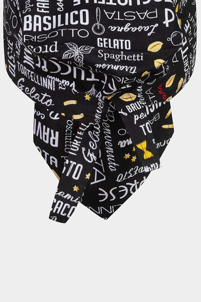 Bandana bucatar neagra Italia unisex tercot 200g Gordon
