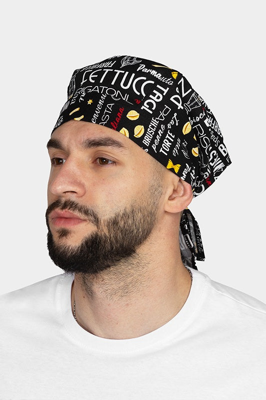 Bandana bucatar neagra Italia unisex tercot 200g Gordon