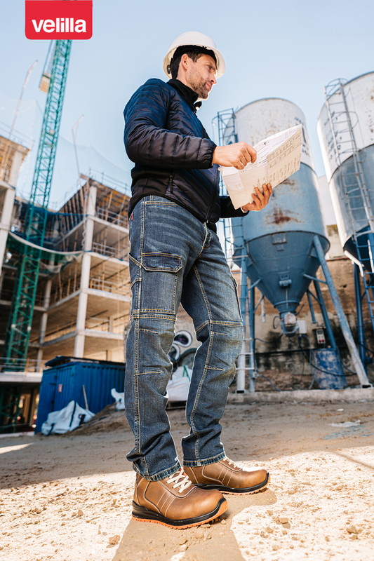 Bocanci protectie nemetalici piele bovina SRC S3 maro/portocaliu V707006