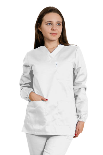 Bluza de lucru alba unisex tercot 195g Lola