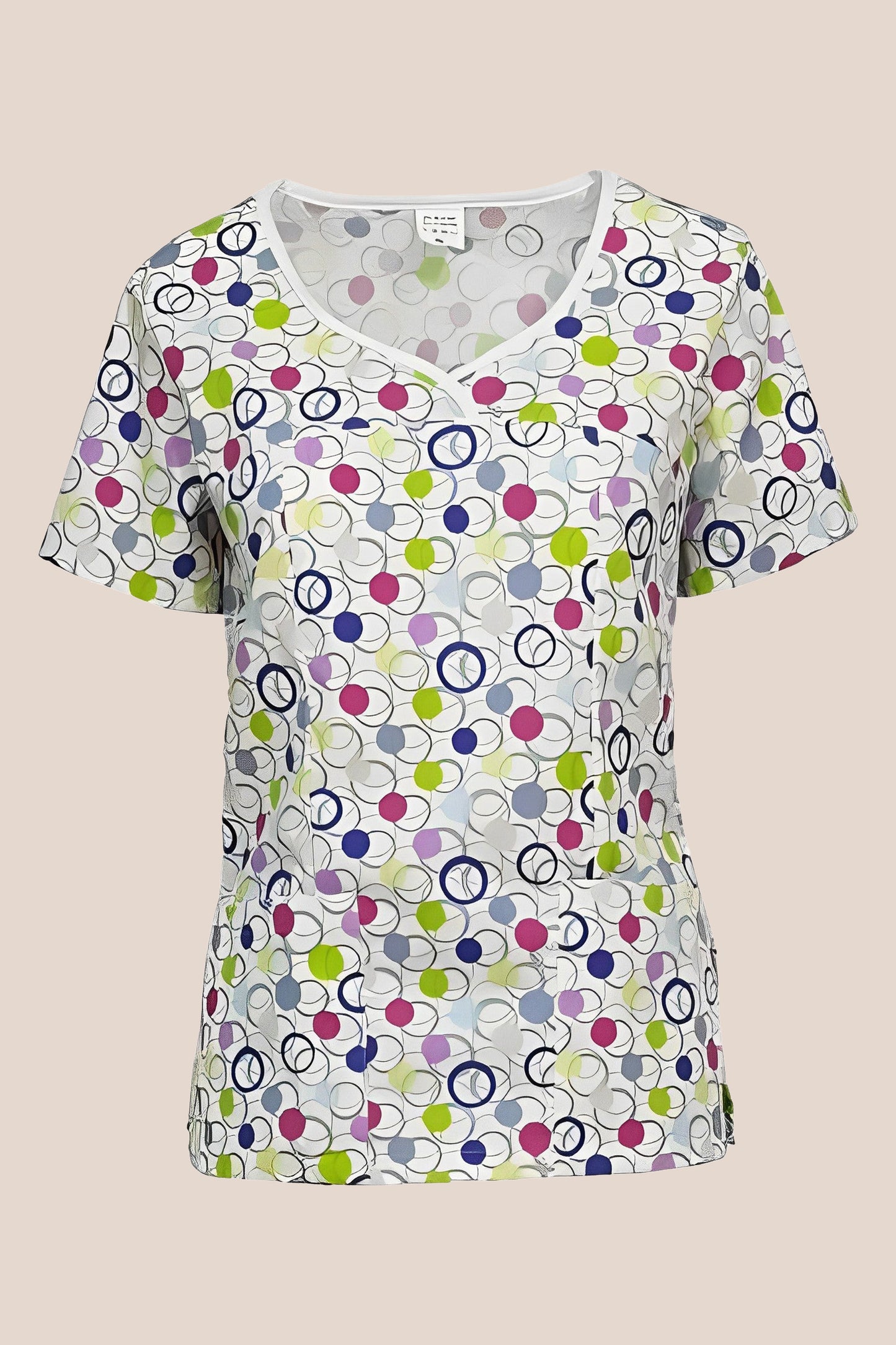 Bluza medicala Alba cu Cercuri Dama Tercot 160g Sonia