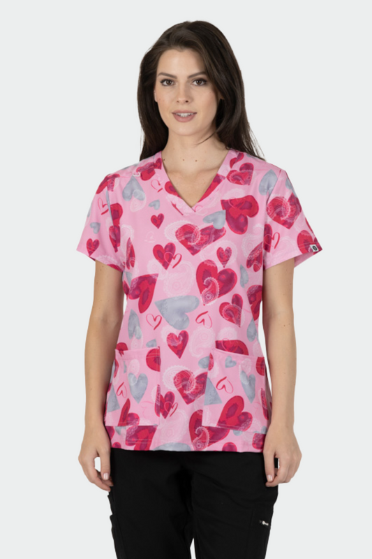 Bluza medicala stretch poliester 170g love is in the air dama Isabella