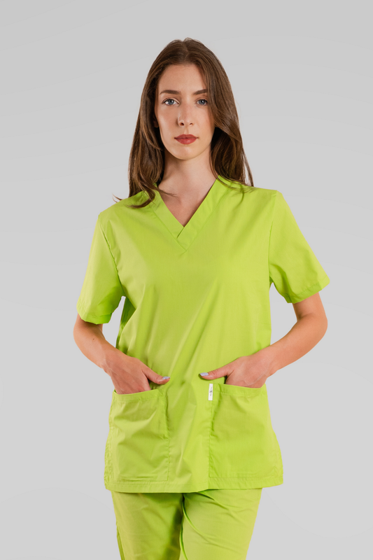 Bluza medicala verde unisex poplin 115gr Albert