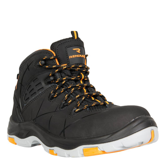 Bocanci protectie S3S/HRO/SR/FO unisex negru/portocaliu piele nubuck Nexus (29A9)