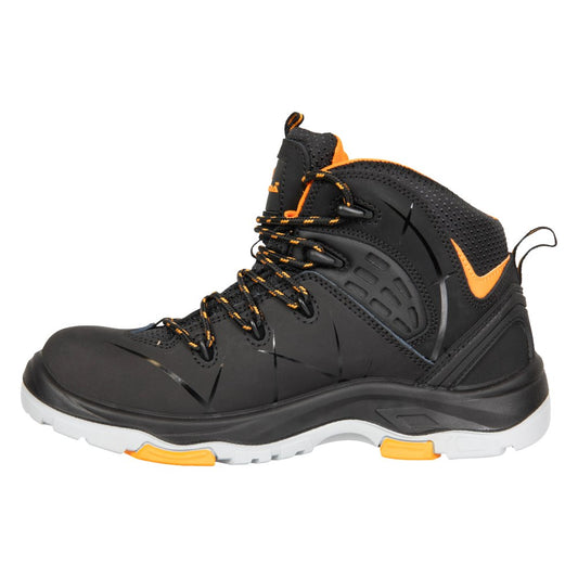 Bocanci protectie S3S/HRO/SR/FO unisex negru/portocaliu piele nubuck Nexus (29A9)