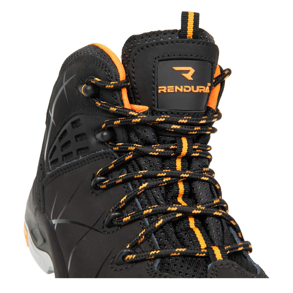 Bocanci protectie S3S/HRO/SR/FO unisex negru/portocaliu piele nubuck Nexus (29A9)
