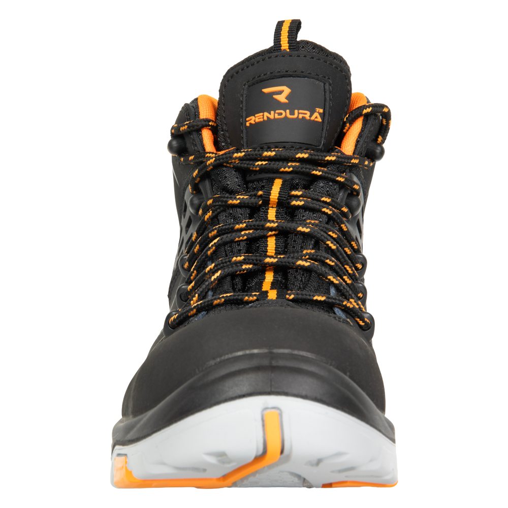 Bocanci protectie S3S/HRO/SR/FO unisex negru/portocaliu piele nubuck Nexus (29A9)