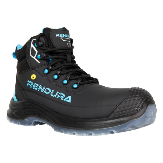 Bocanci protectie S3S/SR/FO/SC/ESD unisex negru/turcoaz microfibra Matrix (32A7)