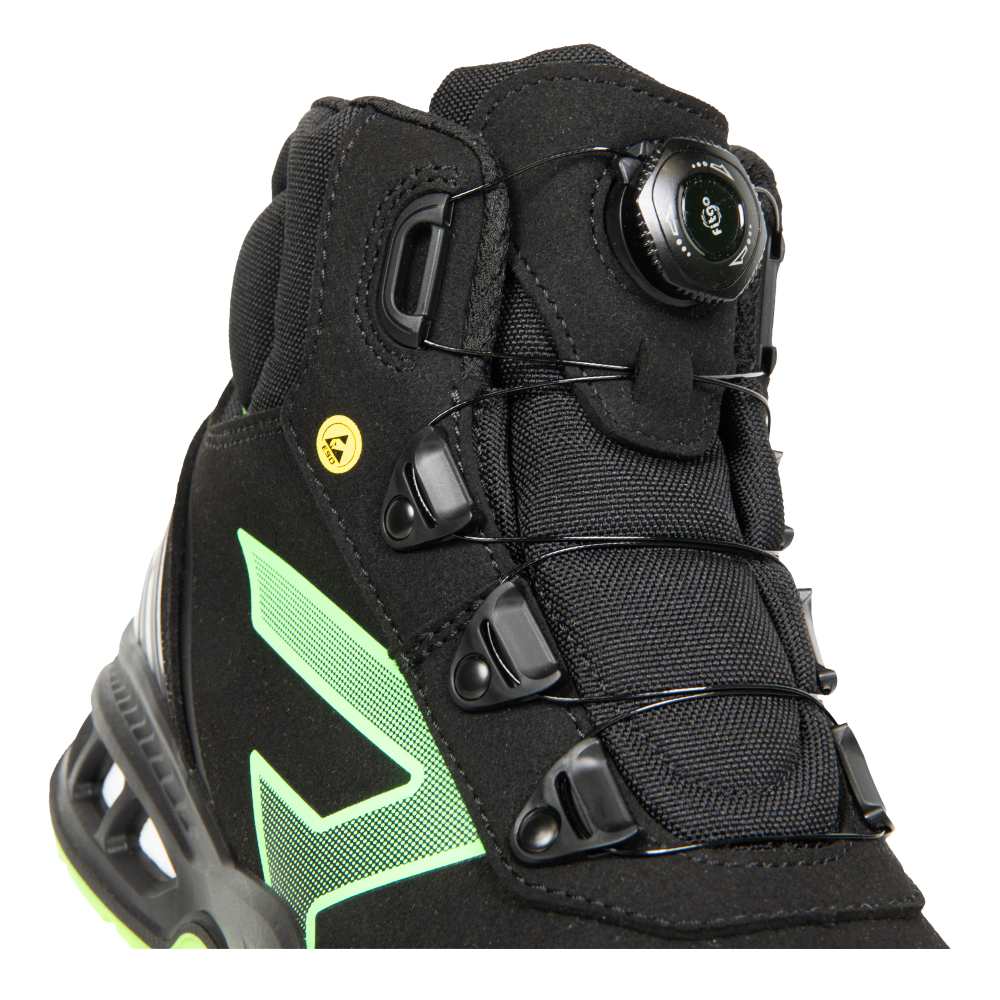 Bocanci protectie S3S/SR/FO/ESD unisex negru/verde microfibra Viper (32A9)