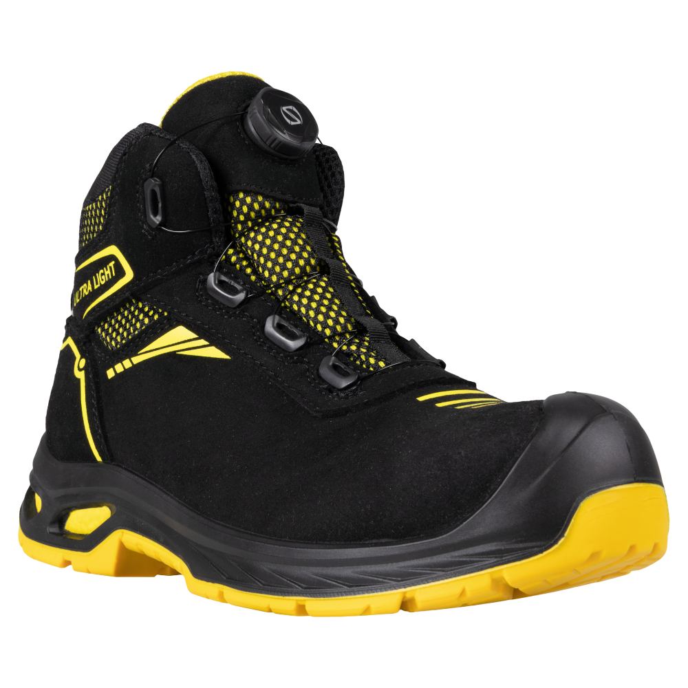 Bocanci protectie S3S/SR/FO/ESD unisex negru piele velur Utralight (29A7)