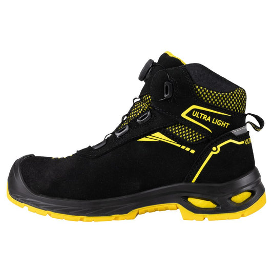Bocanci protectie S3S/SR/FO/ESD unisex negru piele velur Utralight (29A7)