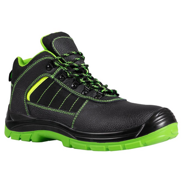 Bocanci protectie S1P SR FO negru/verde din piele New Hunan (27A4)