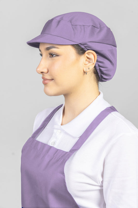 Uniforma lila industria alimentara sort si boneta Monika