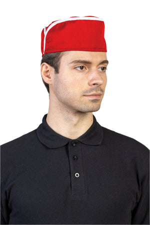 Boneta pentru industria alimentara rosu/alb tercot 195g Ken