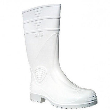 Cizme albe din PVC inaltime 33cm