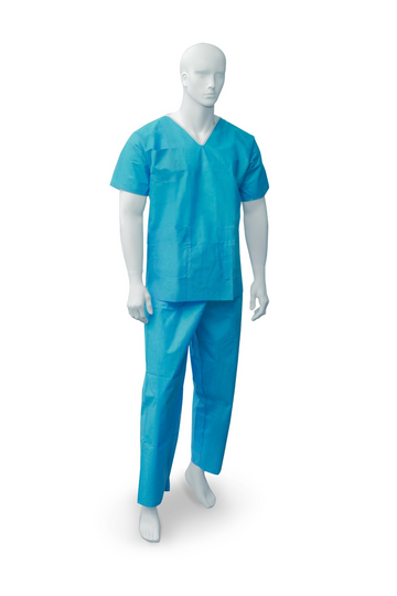 Costum pijama din netesut SMMS 45 g/mp antistatic verde