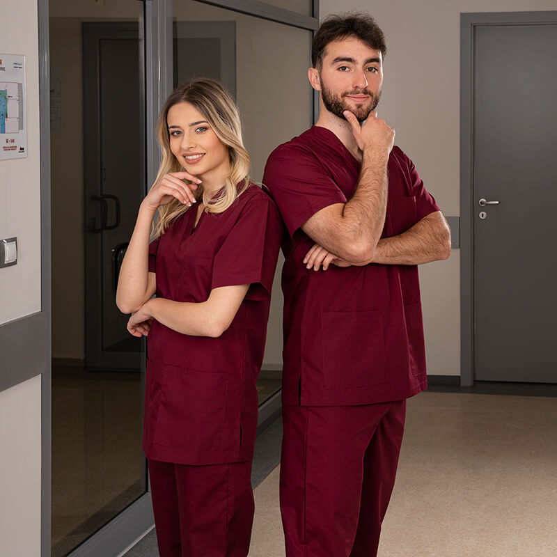 Costum medical tercot 180g visiniu
 unisex Colombo