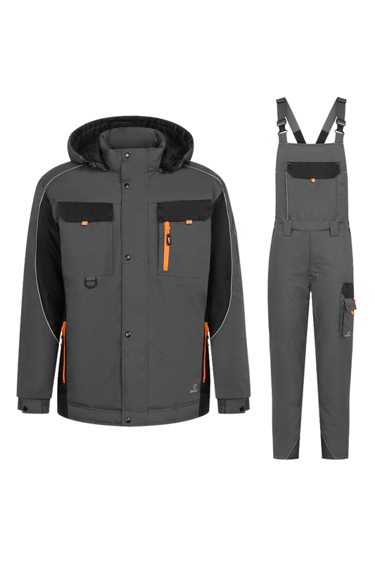 Costum de iarna poliester gri/negru barbat Braver