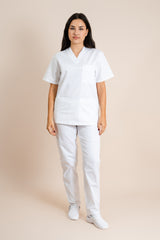 Costum medical unisex Alb Poplin 110g Cesare