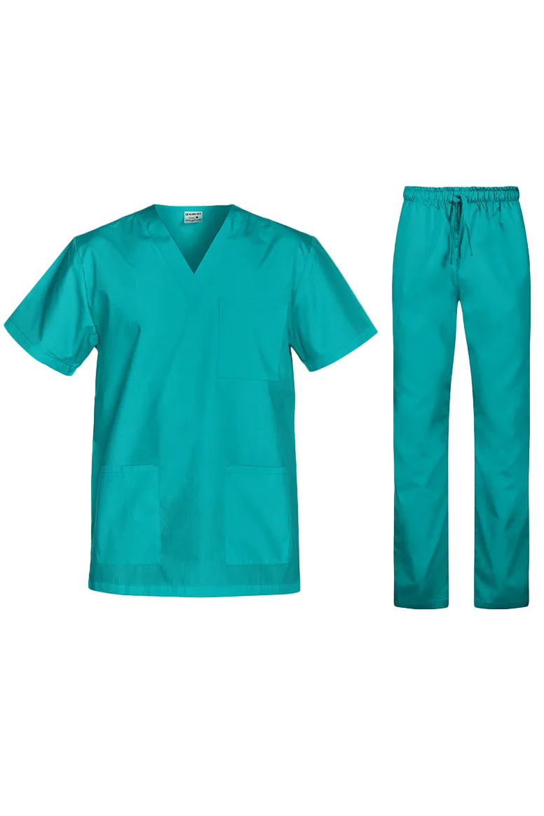 Costum medical tercot 110g verde turcoaz unisex Cesare