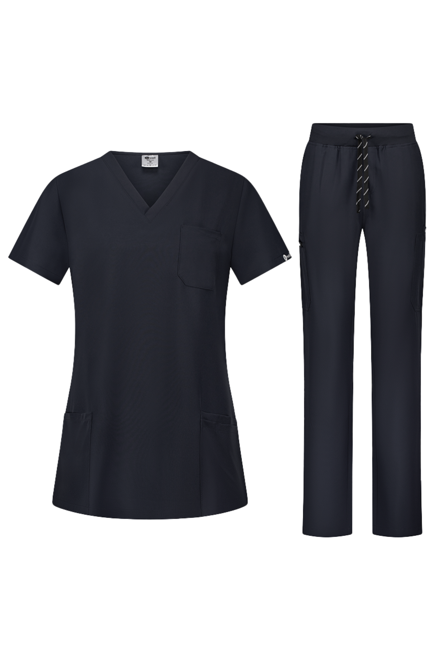 Costum medical negru dama poliester-elastan 170g Bella
