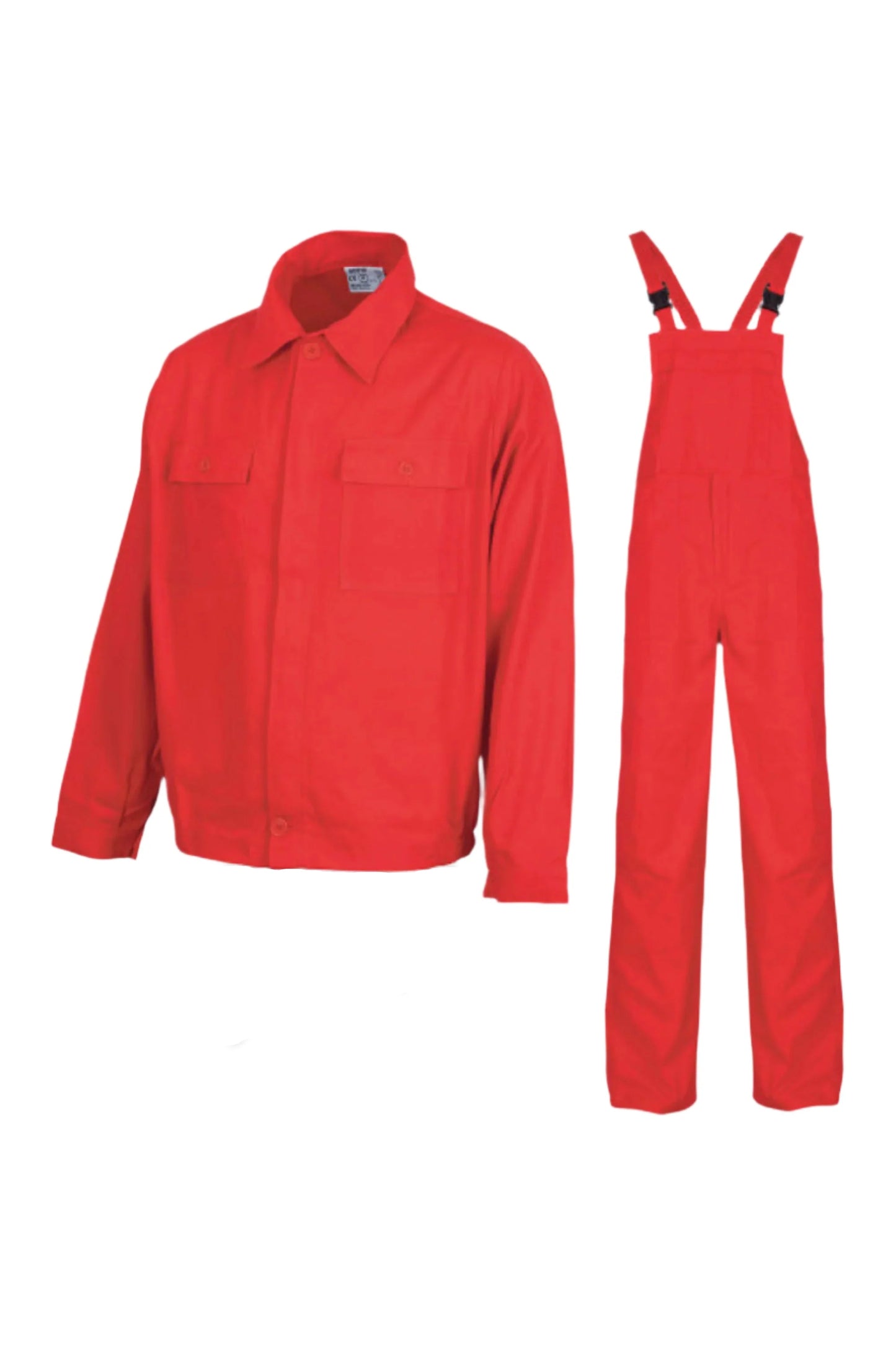 Costum Agricol Complet Mex, Rosu: Jacheta + Salopeta + Tricou + Sapca