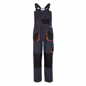 Pantaloni salopeta Gri/Portocaliu unisex bumbac 280g Richard