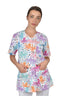 imprimeu Halat medical alb cu caracatite dama poplin 140g Carina