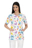 imprimeu Halat medical alb cu fluturi dama poplin 140g Carina