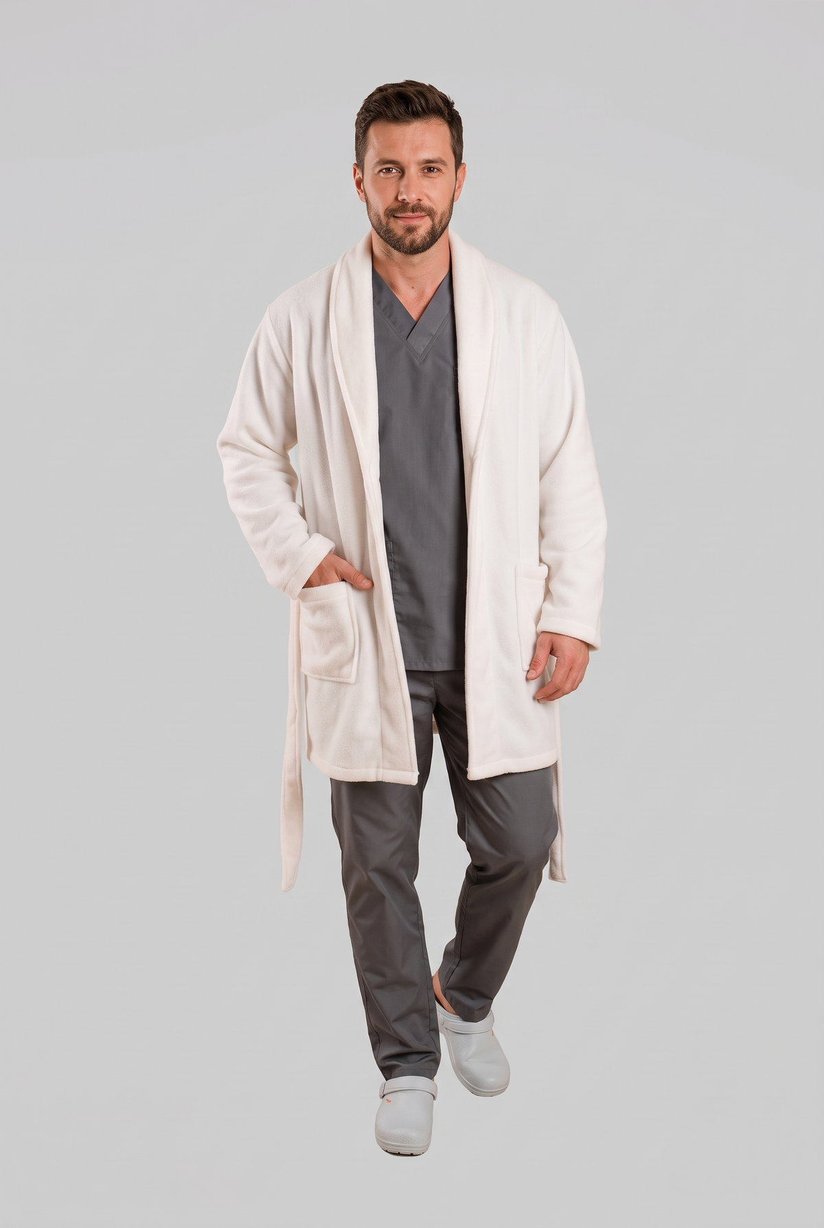 Halat polar medical alb unisex fleece 270g Divia