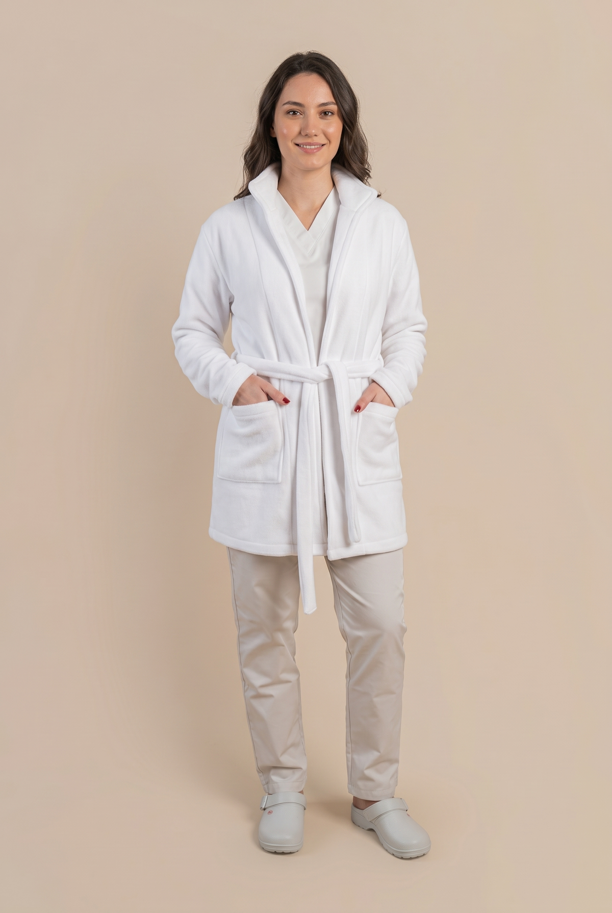 Halat polar medical alb unisex fleece 270g Divia