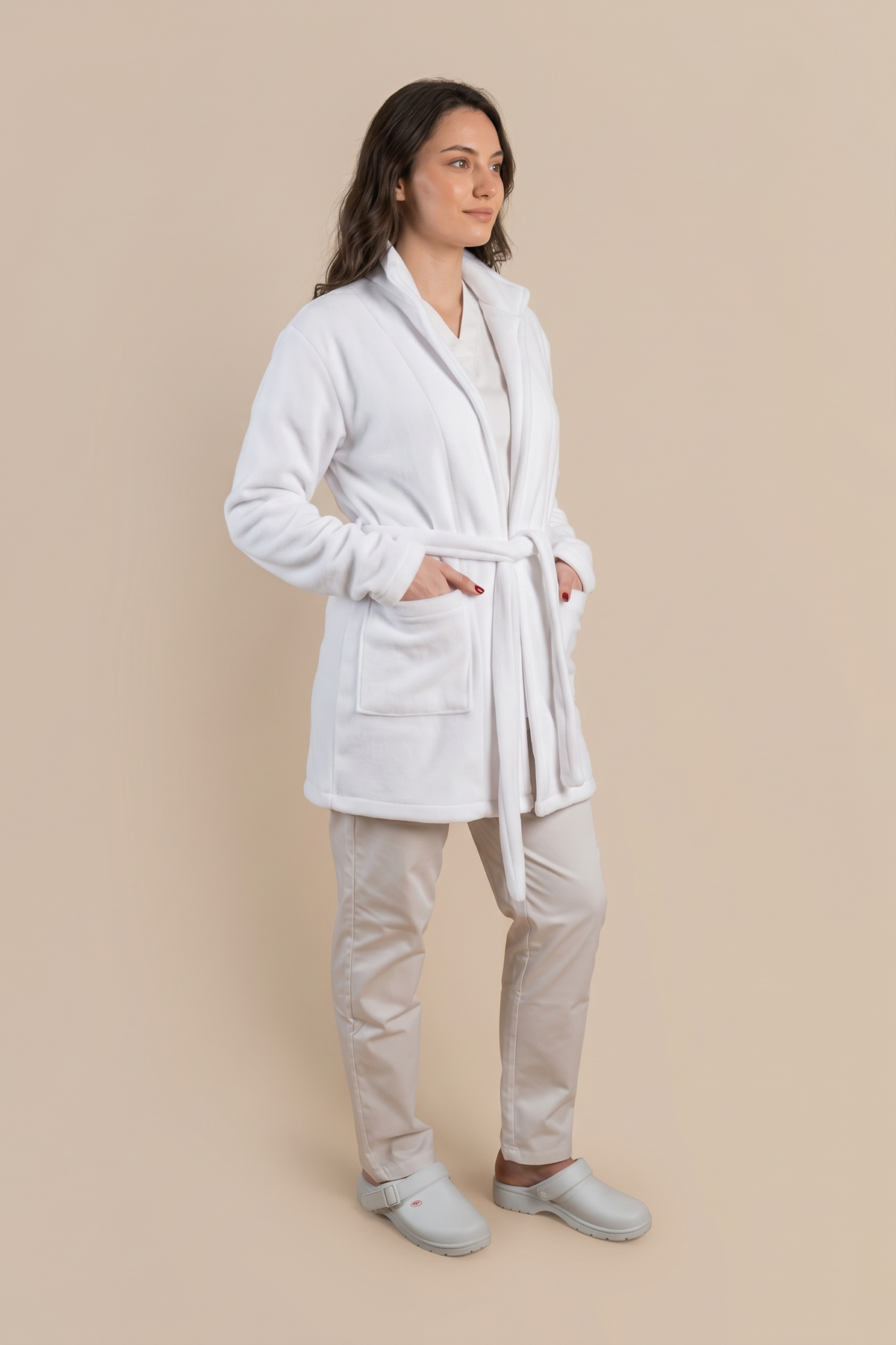 Halat polar medical alb unisex fleece 270g Divia