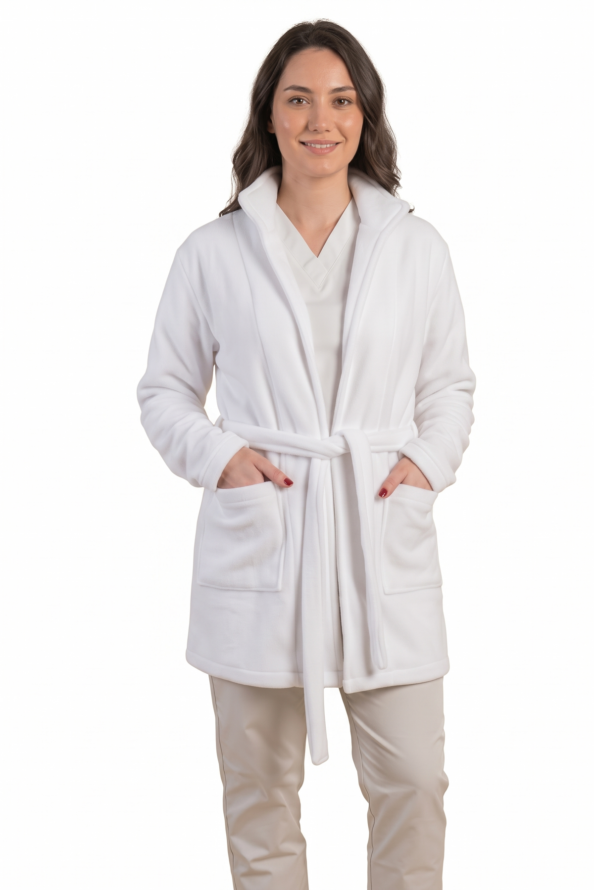 Halat polar medical alb unisex fleece 270g Divia