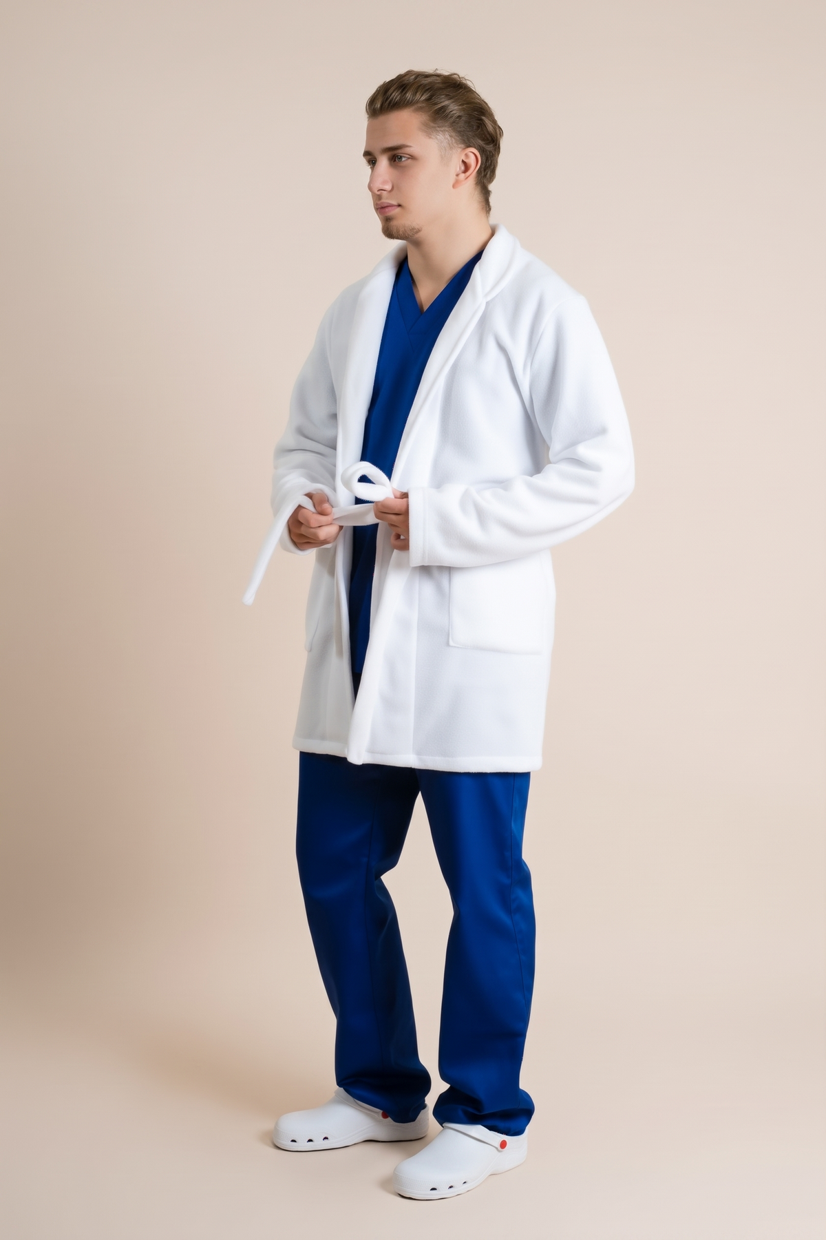 Halat polar medical alb unisex fleece 270g Divia