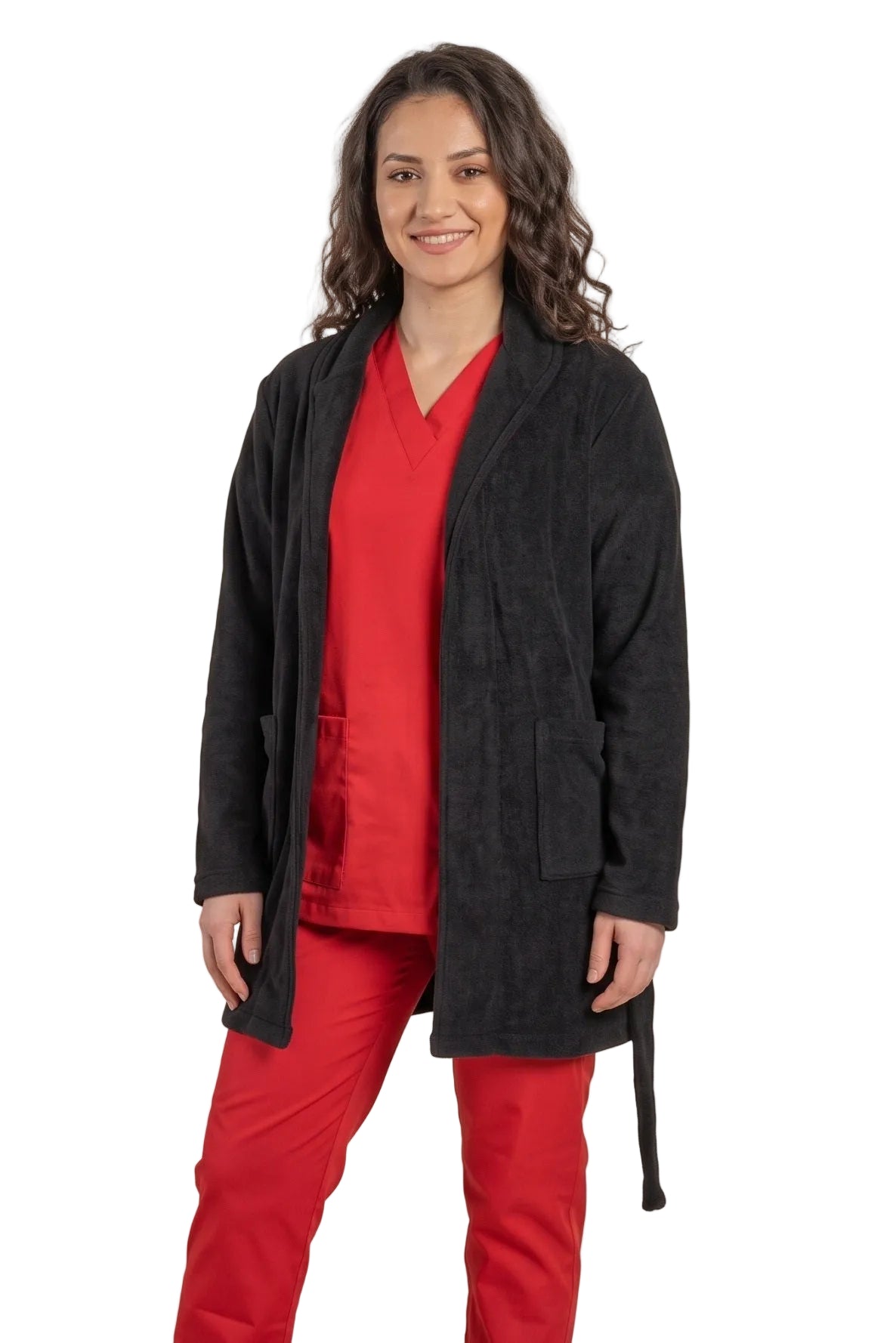 Halat polar medical negru unisex fleece 270g Divia