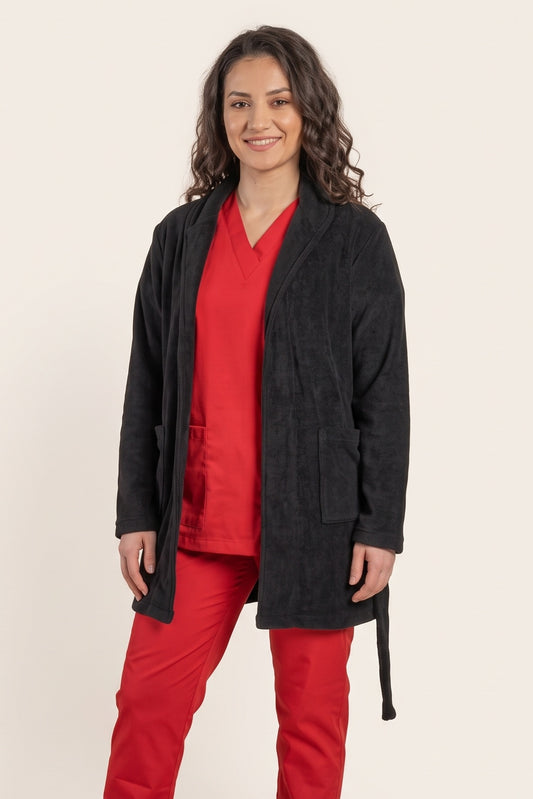 Halat polar medical negru unisex fleece 270g Divia