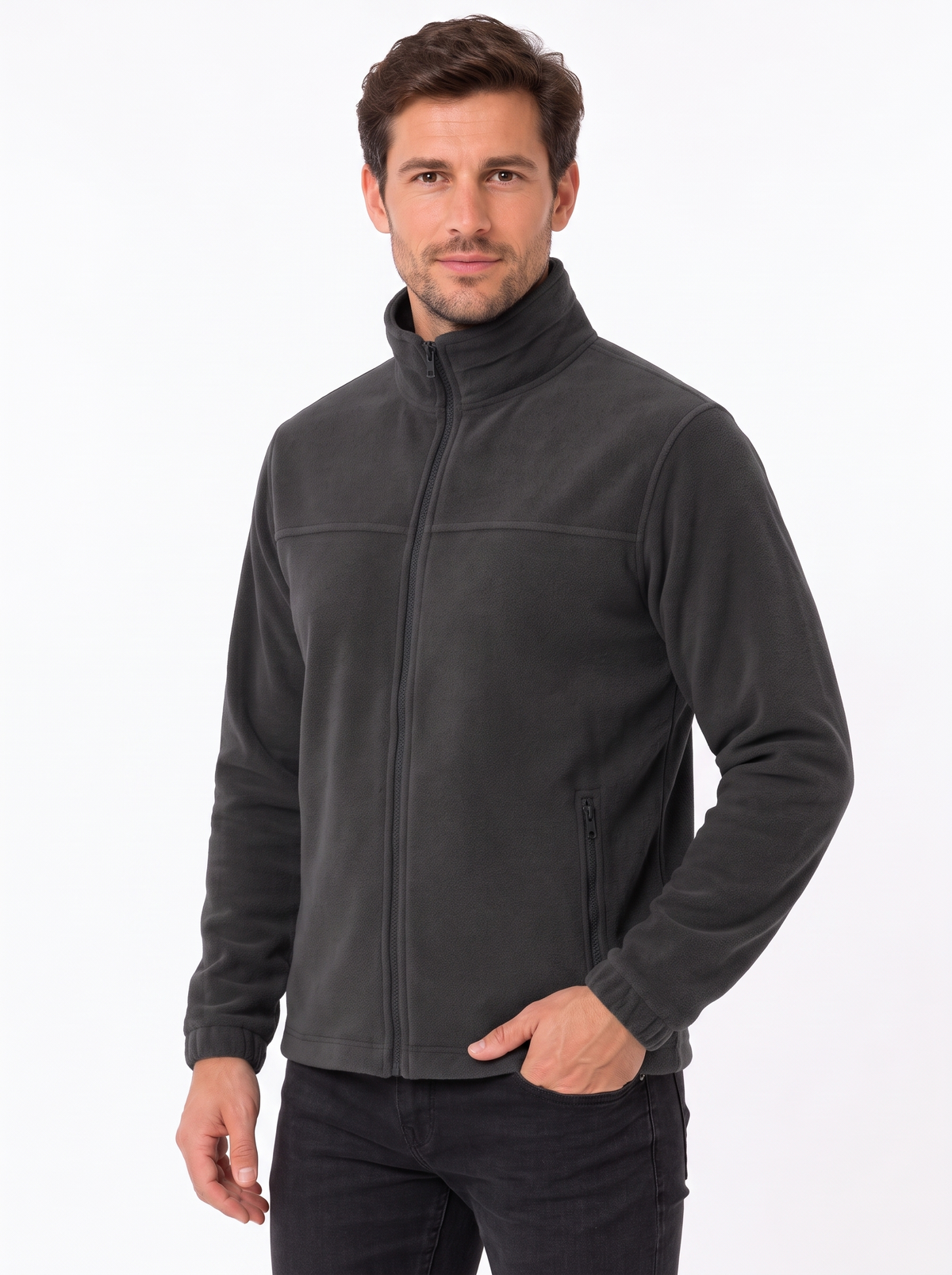 Jacheta fleece barbat gri inchis Jacket 501