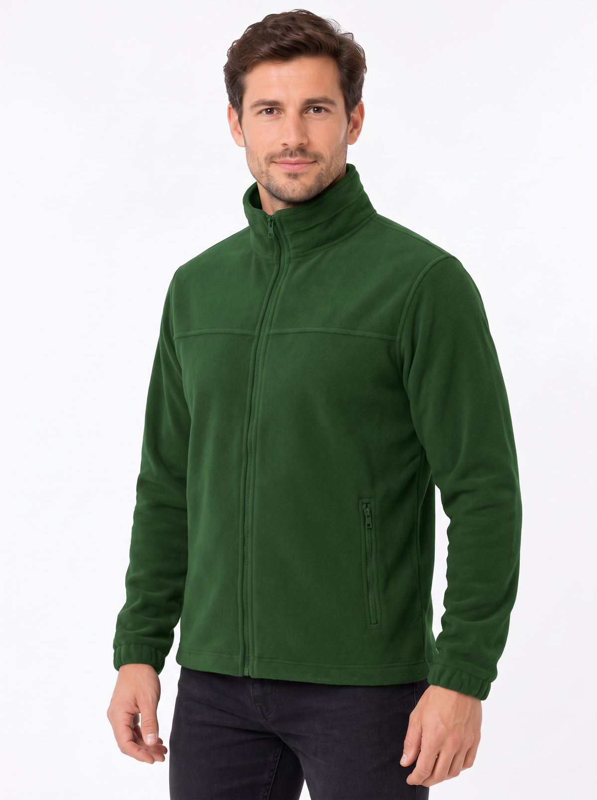 Jacheta fleece barbat verde sticla Jacket 501