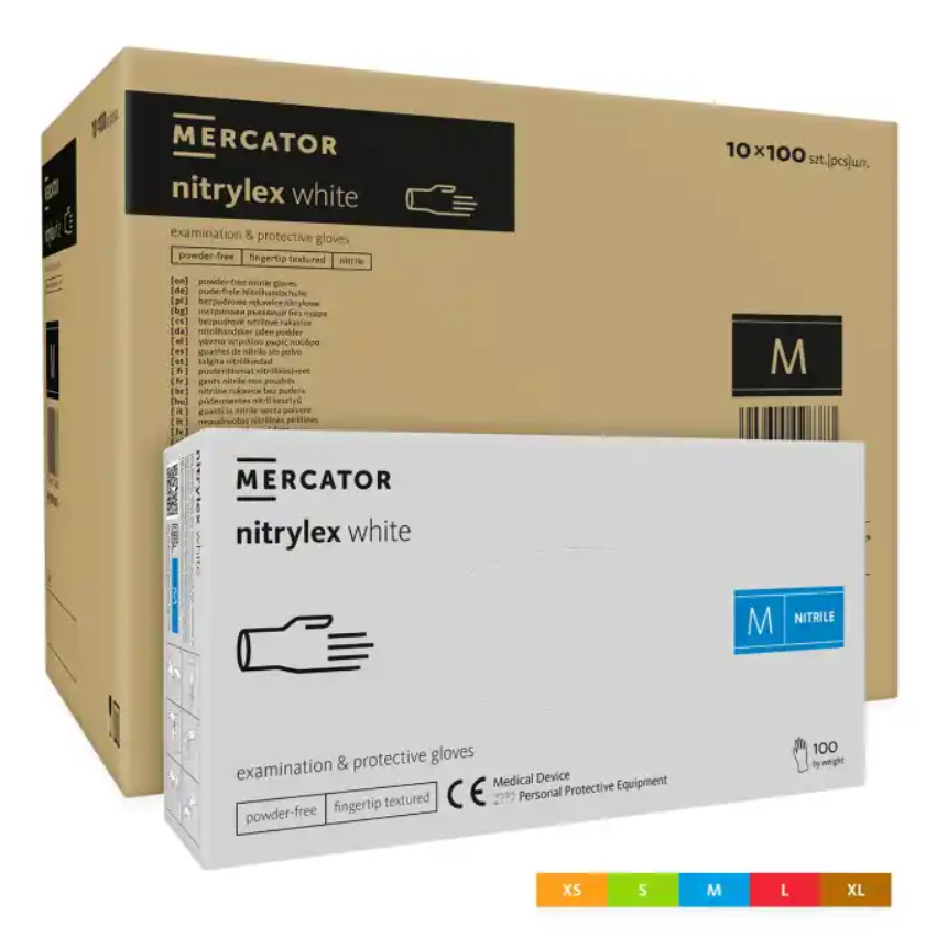 Manusi nitril alb nepudrate Nitrylex Classic 100buc
