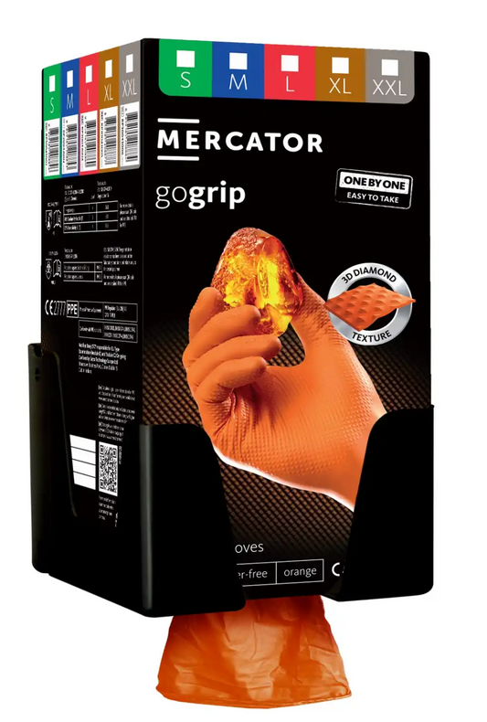 Manusi nitril mecanic auto portocalii Gogrip One by One 100buc