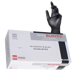Manusi nitril nepudrate negre 3.5g FarmaGloves 100buc