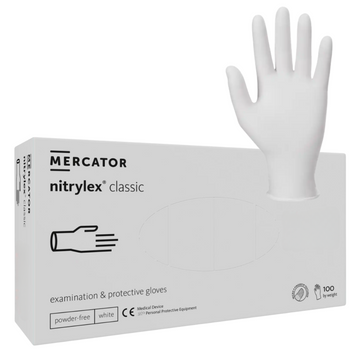 Manusi nitril alb nepudrate Nitrylex Classic 100buc