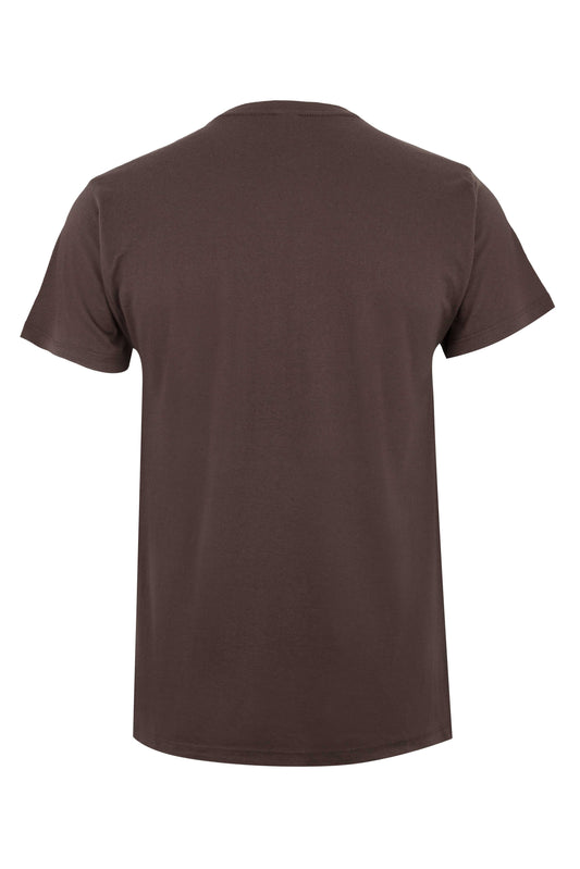Tricou jersey tubular simplu 155g maneca scurta maro Melbourne