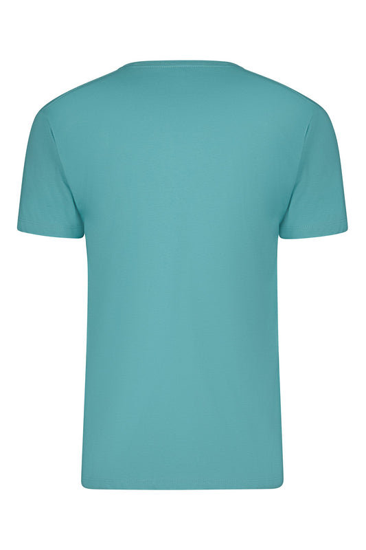 Tricou jersey tubular simplu 155g maneca scurta turcoaz rich Melbourne