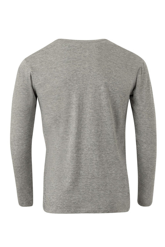 Tricou jersey tubular simplu 155g maneca lunga gri heather Paradise