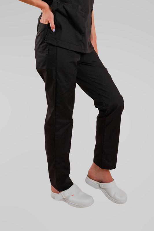 Pantaloni medicali negri unisex poplin 115gr Albert