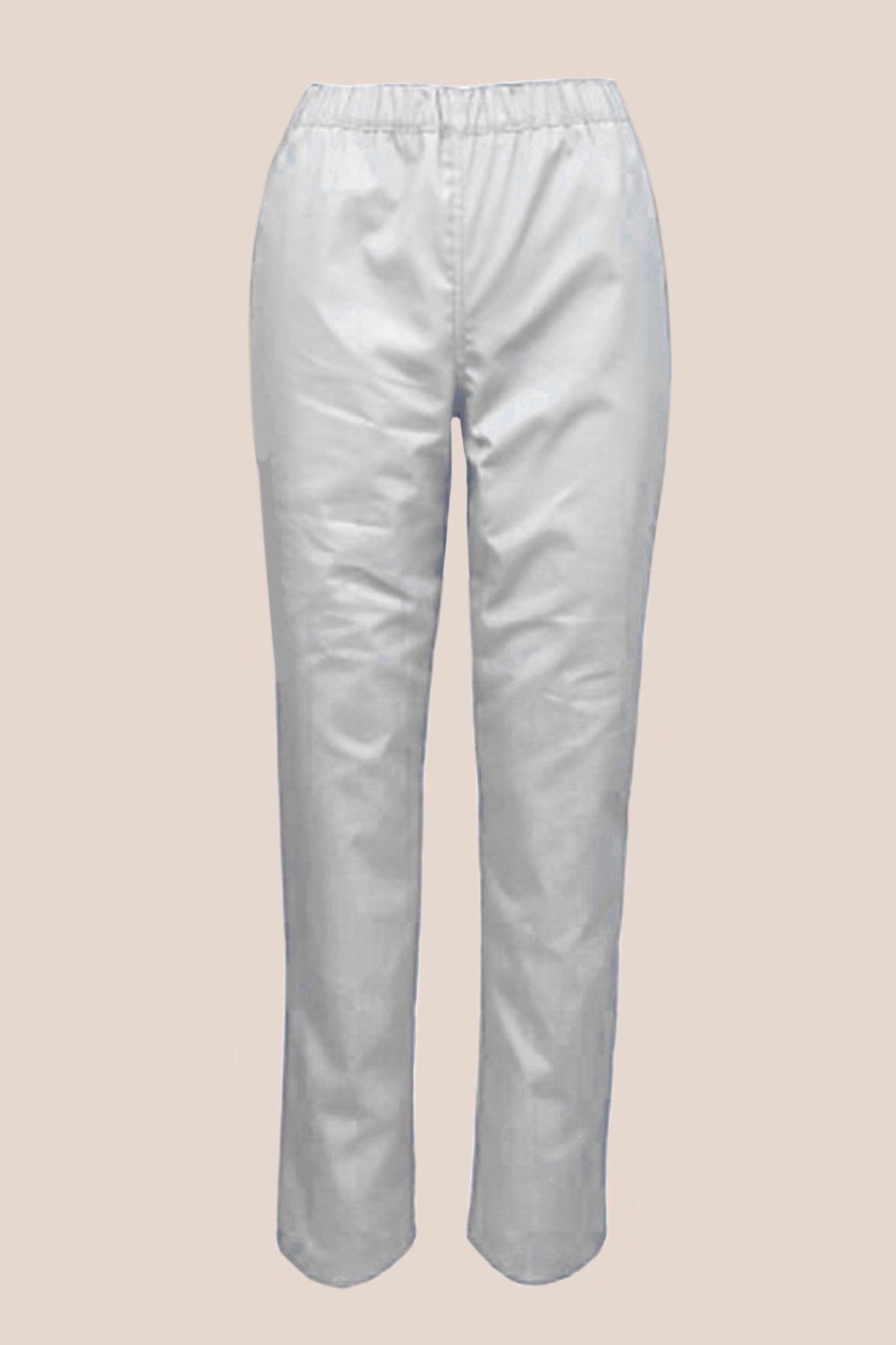 Pantaloni alb unisex poplin elastan 165g Eric