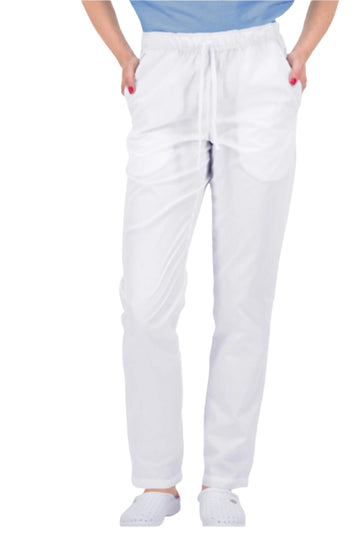 Pantaloni albi unisex poplin 160g Alessi