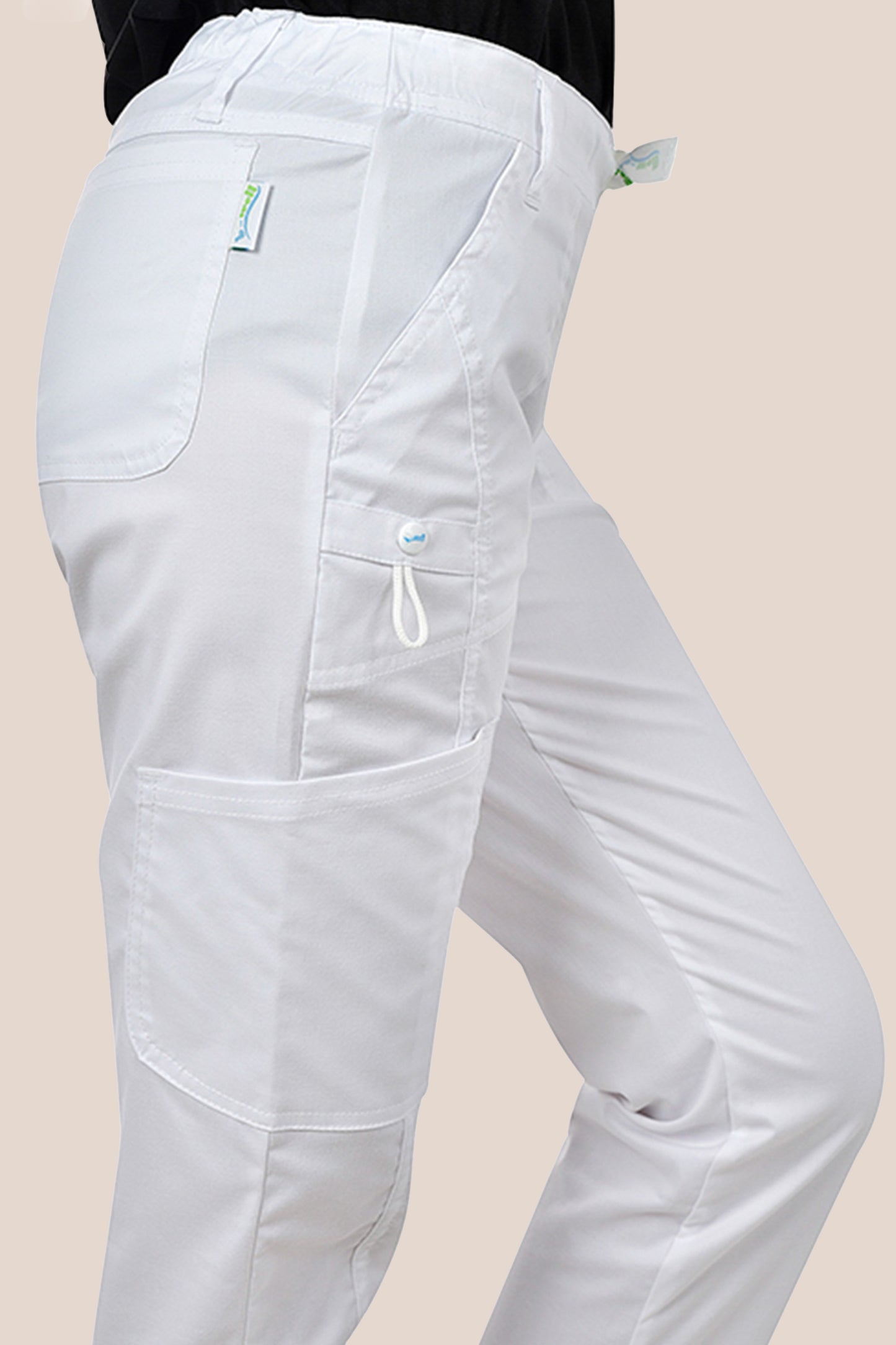 Pantaloni unisex albi eleganti pentru medici