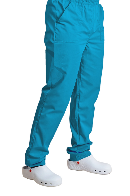 Pantaloni turcoaz unisex poplin elastan 165g Eric